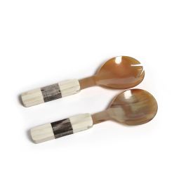 Bone Etched Handle Salad Server Set Small