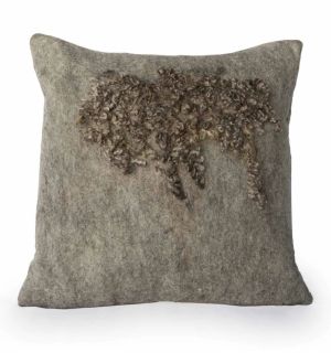 Wensleydale Grey Wool Pillow 