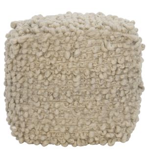 Loomed Wool Pouf 