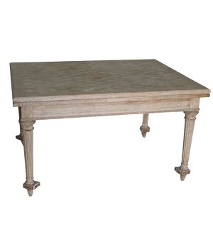 Antique French Parquetry Dining Table 