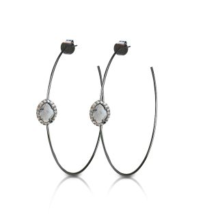 Sliced Diamond Hoops Small 
