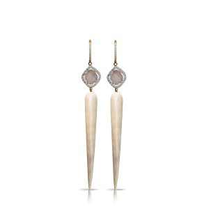 14k Tear Drop Tusk Earrings