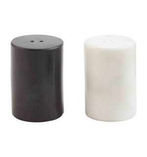 BLACK AND WHITE SALT AND PEPPER SHAKERS