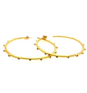 Burnished Round Hoop Earrings in Gold 