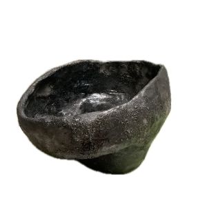 Black Lava Ceramic Footed Bowl 40110