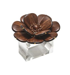 Begonia Napkin Ring in Brown & Gold