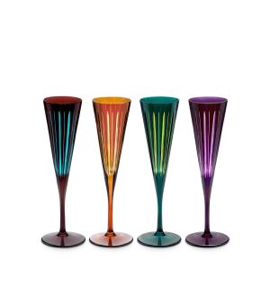 Prism Champagne Flutes - Assorted (Set of 4)