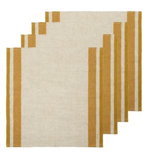 Gordes Natural & Mustard Napkins Set of 4