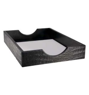 Letter Tray - Crocodile Embossed Leather