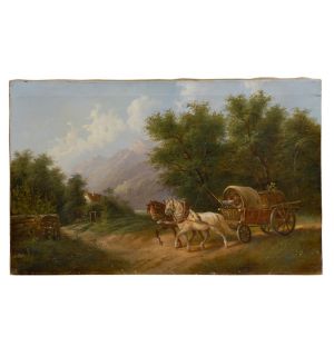 Painting with Carriage Scene