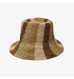 Bailey Raffia Bucket in Natural Camel Chocolate