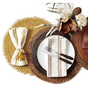 Bistro Stripe Napkin Grey 