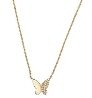 14k Mini Half Flutter Butterfly Necklace