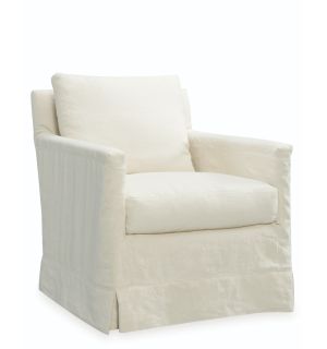 Coverall Slipcover Swivel Chair Palmer Linen 