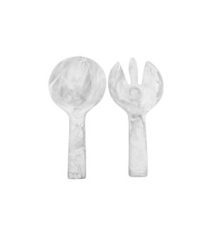 Jumbo Resin Salad Servers White 