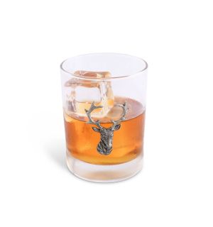 Elk Head Double Old Fashion Bar Glass