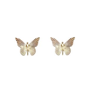 14K Fluted Butterfly Studs