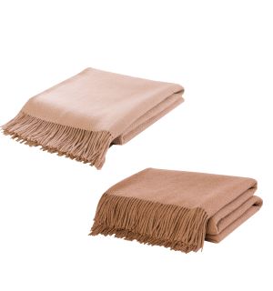 Basketweave Camel Hair Throw