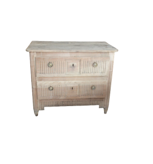 19th C Carved Bleached chest 