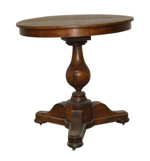 19th C Round Pedestal Side Table
