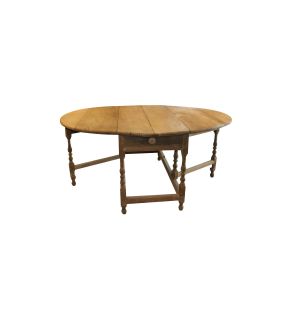 19th C French Bleached Drop Leaf Table 