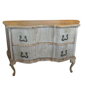 18th C Danish Painted Serpentine Commode / Chest 