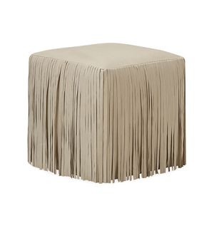 Fringe Leather Ottoman 