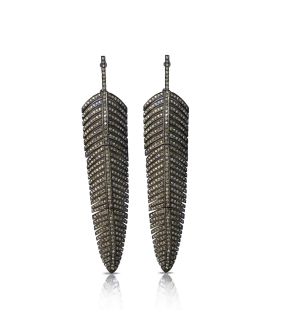 Full Pave Feather Earrings 