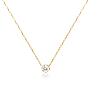 14k Bezel Set Diamond Necklace