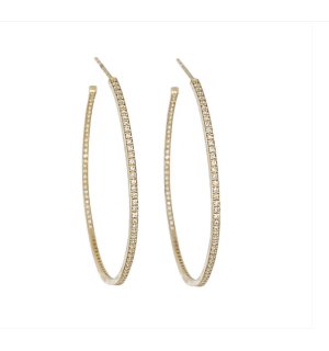 14K Perfect Pave Hoops
