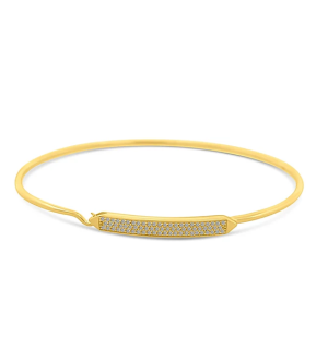 14k Diamond Bar Wire Bangle