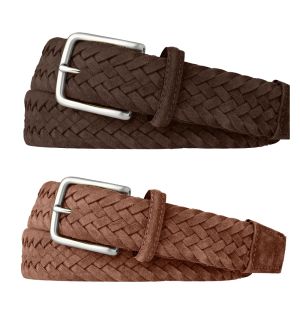 Braided Suede Belt with Brushed Nickel Buckle Belt 