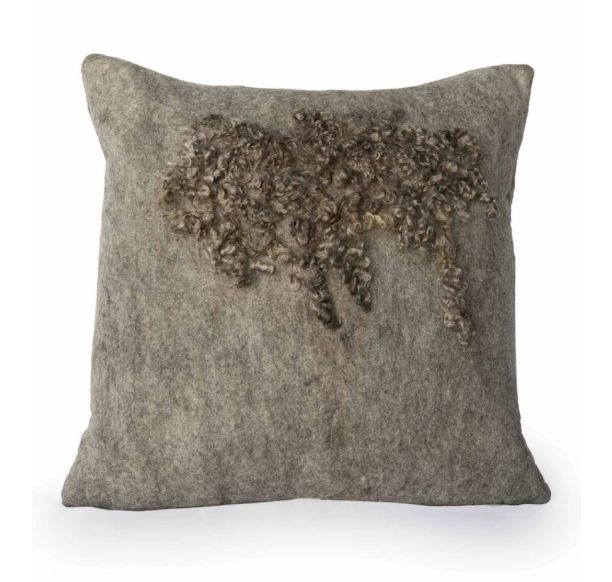 Wensleydale Grey Wool Pillow
